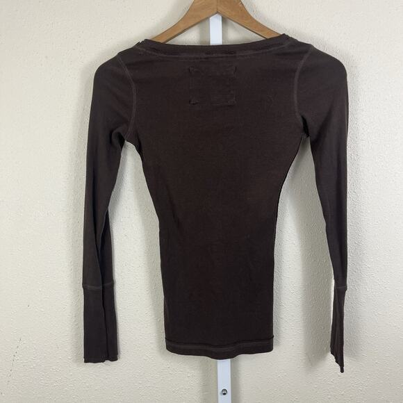 Abercrombie Kids Y2K Vintage Long Sleeve V-Neck Top Girls L Large Moose - Picture 3 of 5